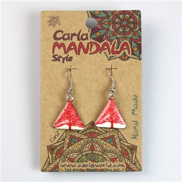 Silver-plated earrings. Tree of Life triangle. Assorted