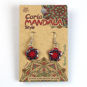Silver-plated earrings. Mandala flower. Assorted
