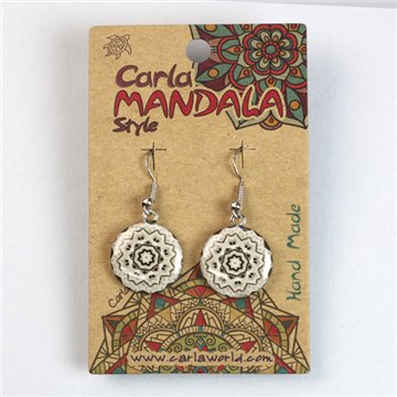 Silver-plated earrings. Mandala circle. Assorted