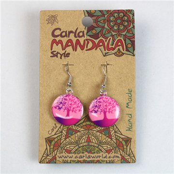 Silver-plated earrings. Tree of Life circle. Assorted