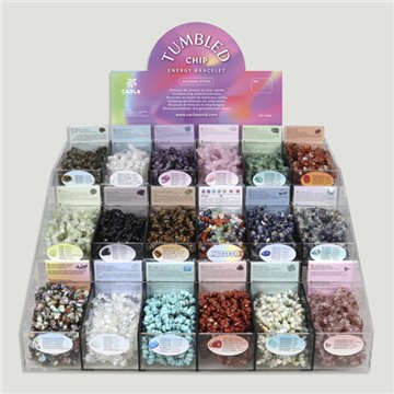 TUMBLED CHIP. Display with 648 pieces