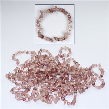 Strawberry Quartz chip bracelet