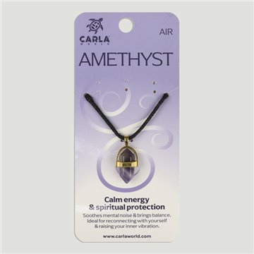 Amatista. Colgante dorado Punta biterminada pequeña