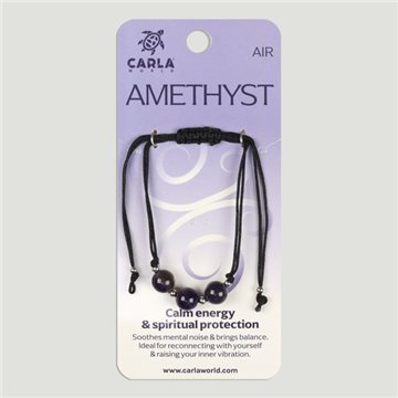 Amethyst. Bracelet 3 Beads