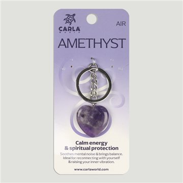 Amethyst. Keychain Heart