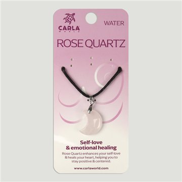 Rose Quartz. Pendant Moon