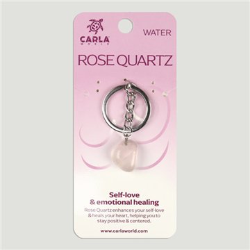 Rose Quartz. Keychain Round