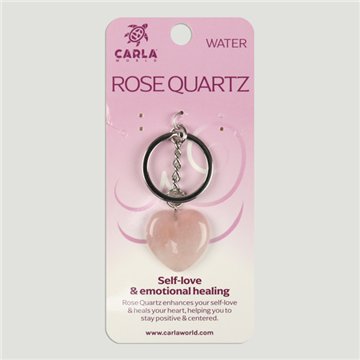 Cuarzo Rosa. Llavero Corazón