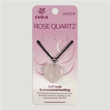 Rose Quartz. Pendant Heart
