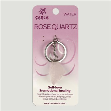 Cuarzo Rosa. Llavero Bruto