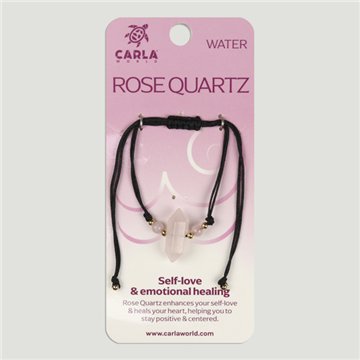 Cuarzo Rosa. Pulsera Punta biterminada