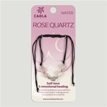 Cuarzo Rosa. Pulsera 5 rodados