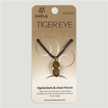 Ojo de Tigre. Colgante dorado Punta biterminada pequeña