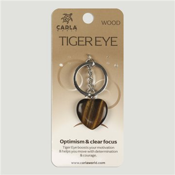 Tiger's Eye. Keychain Heart