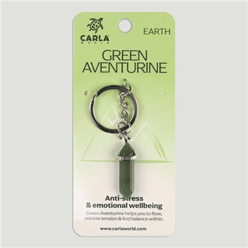 Aventurina verde. Llavero Punta biterminada