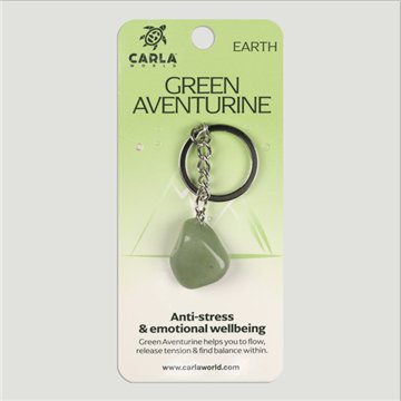 Aventurina verde. Llavero Rodado