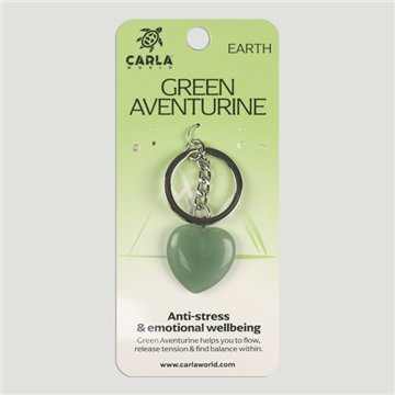 Green Aventurine. Keychain Heart