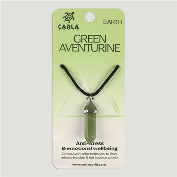 Green Aventurine. Pendant Double Terminated Point