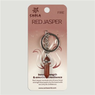 Red Jasper. Keychain Double Terminated Point