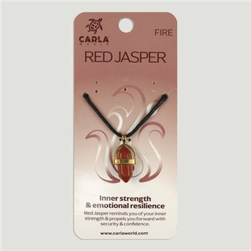 Red Jasper. Gold Pendant Small Double Terminated Point