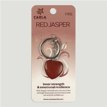 Red Jasper. Keychain Heart