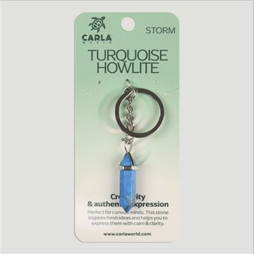 Turquoise Howlite. Keychain Double Terminated Point