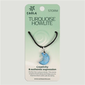 Turquoise Howlite. Pendant Moon