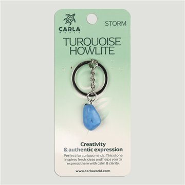 Turquoise Howlite. Keychain Round