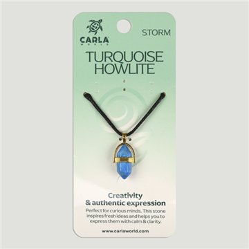Turquoise Howlite. Gold Pendant Small Double Terminated Point