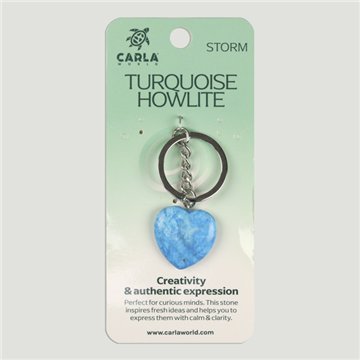 Turquoise Howlite. Keychain Heart