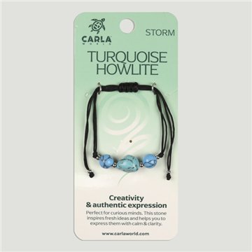 Turquoise Howlite. Bracelet Round + 2 Beads