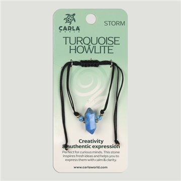 Turquoise Howlite. Bracelet Double Terminated Point