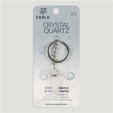 Rock Crystal. Keychain Double Terminated Point