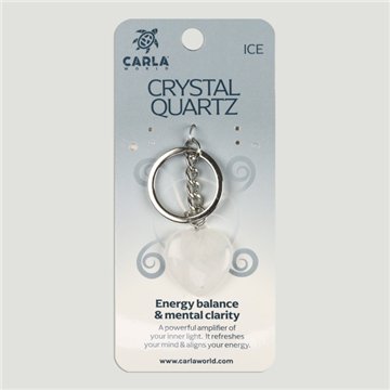 Rock Crystal. Keychain Heart