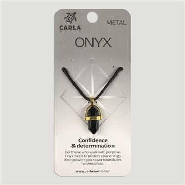 Ónix. Colgante dorado Punta biterminada pequeña