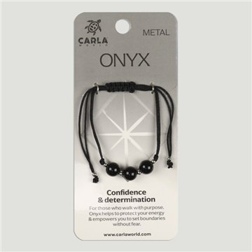 Ónix. Pulsera 3 bolas