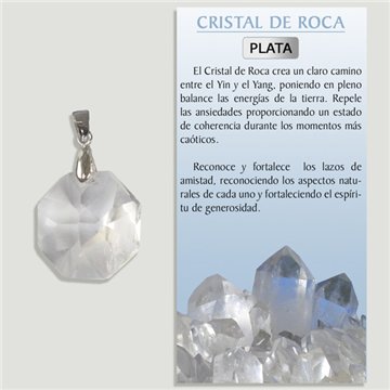 CRISTAL DE ROCHE. Pendentif en argent. Petite forme géométrique