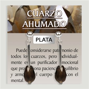 QUARTZO FUMADO. Brincos em prata. Formas variadas