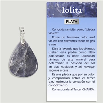 IOLITE. Pendentif en argent. Formes assorties