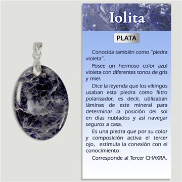 IOLITE. Pendentif en argent. Formes assorties