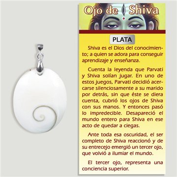 ŒIL DE SHIVA. Pendentif en argent. Formes assorties