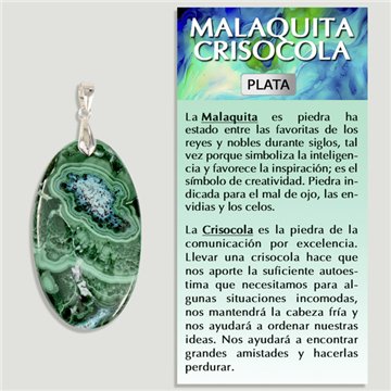 MALACHITE CHRYSOCOLLE. Pendentif en argent. Formes assorties