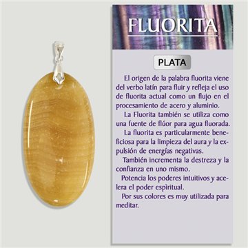 FLUORITE JAUNE. Pendentif en argent. Formes assorties