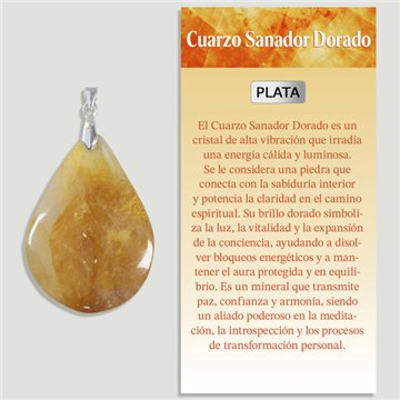 QUARTZ DORÉ GUÉRISSEUR. Pendentif en argent. Formes assorties