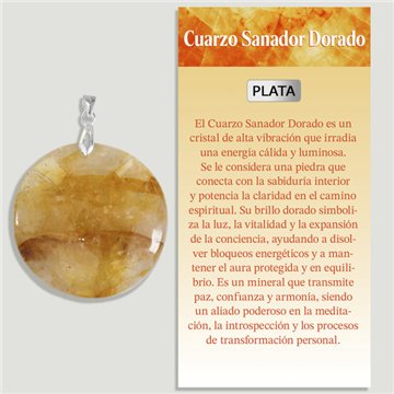 QUARTZ DORÉ GUÉRISSEUR. Pendentif en argent. Formes assorties