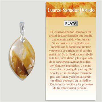 QUARTZ DORÉ GUÉRISSEUR. Pendentif en argent. Formes assorties
