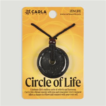 CIRCLE of LIFE. Disc pendant. Black Tourmaline. 30/35mm
