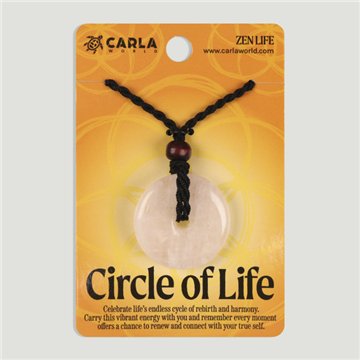 CIRCLE of LIFE. Disc pendant. Rose Quartz. 30/35mm