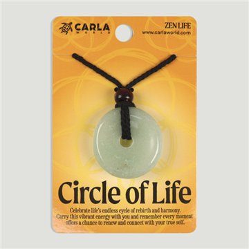 CIRCLE of LIFE. Disc pendant. Green Aventurine. 30/35mm