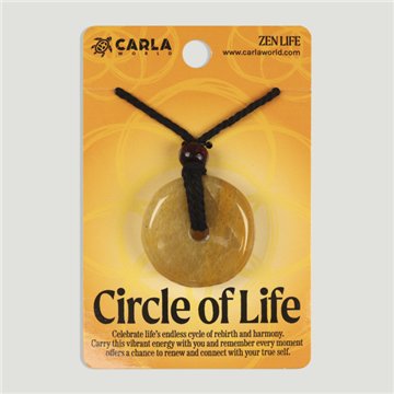 CIRCLE of LIFE. Disc pendant. Calcite. 30/35mm